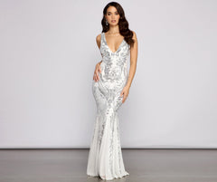 Danielle Sequin Mesh Mermaid Dress