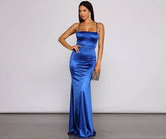 Allie Stretch Satin Ruched Mermaid Dress