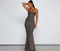Jessica Glitter Knit Mermaid Dress