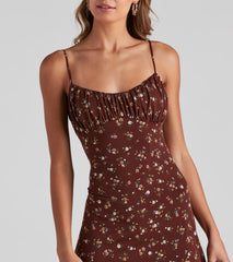Floral Scoop Neck Mini Dress