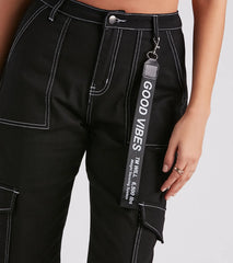 Functional Style Denim Cargo Joggers