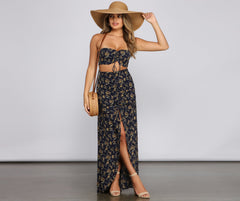 Ditsy Floral Ruffled Maxi Skirt
