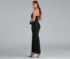One And Done Lattice Front Jumpsuit