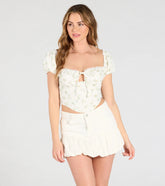 Small Town Girl Mid-Rise Bubble Denim Mini Skirt