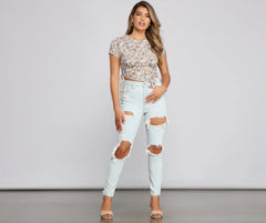 On Edge High Rise Destructed Skinny Jeans