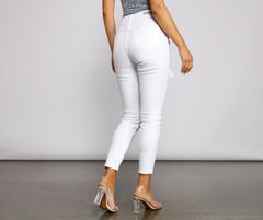 High-Rise Destructed Skinny Ankle Jeans