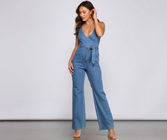 Denim Diva Halter Jumpsuit