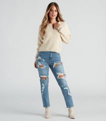 Everyday Edgy Distressed Straight-Leg Jeans
