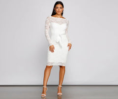 Keely Lace Sweetheart Midi Dress