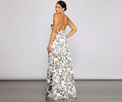 Tatiana Formal Floral High Slit A-Line Dress