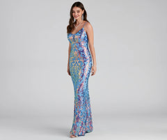Izzie Formal Sequin Low Back Dress