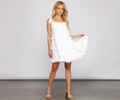 Bohemian Chic Ruffled A-Line Mini Dress