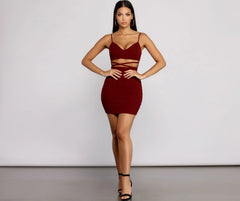 Go All Out Waist Cut Out Crepe Mini Dress