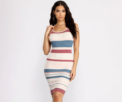 Sassy Stripes Midi Dress
