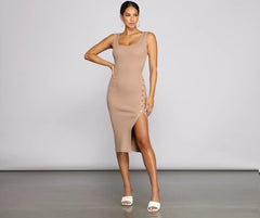 The One Ribbed Knit Midi Dress