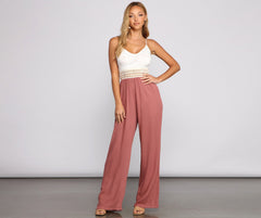 Timeless Beauty Crochet And Gauze Jumpsuit