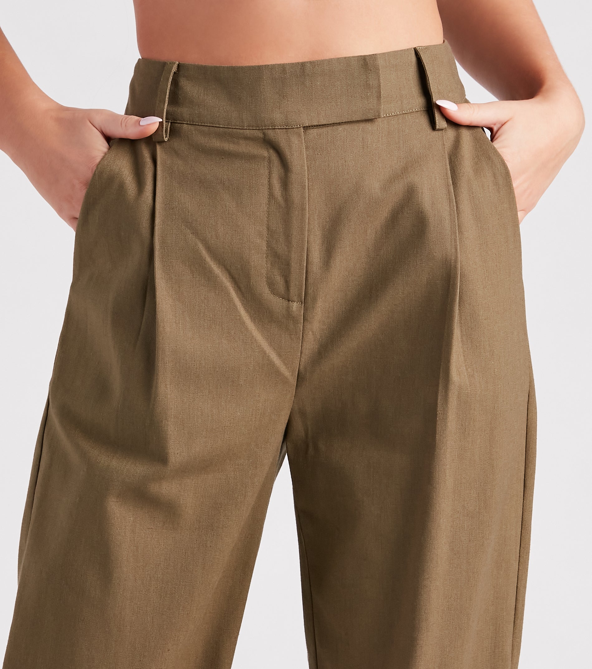 Make The Shift Linen Wide-Leg Trouser Pants