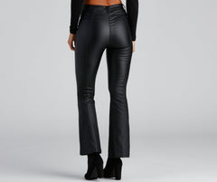 Coated In Chic Seam Flare Pants