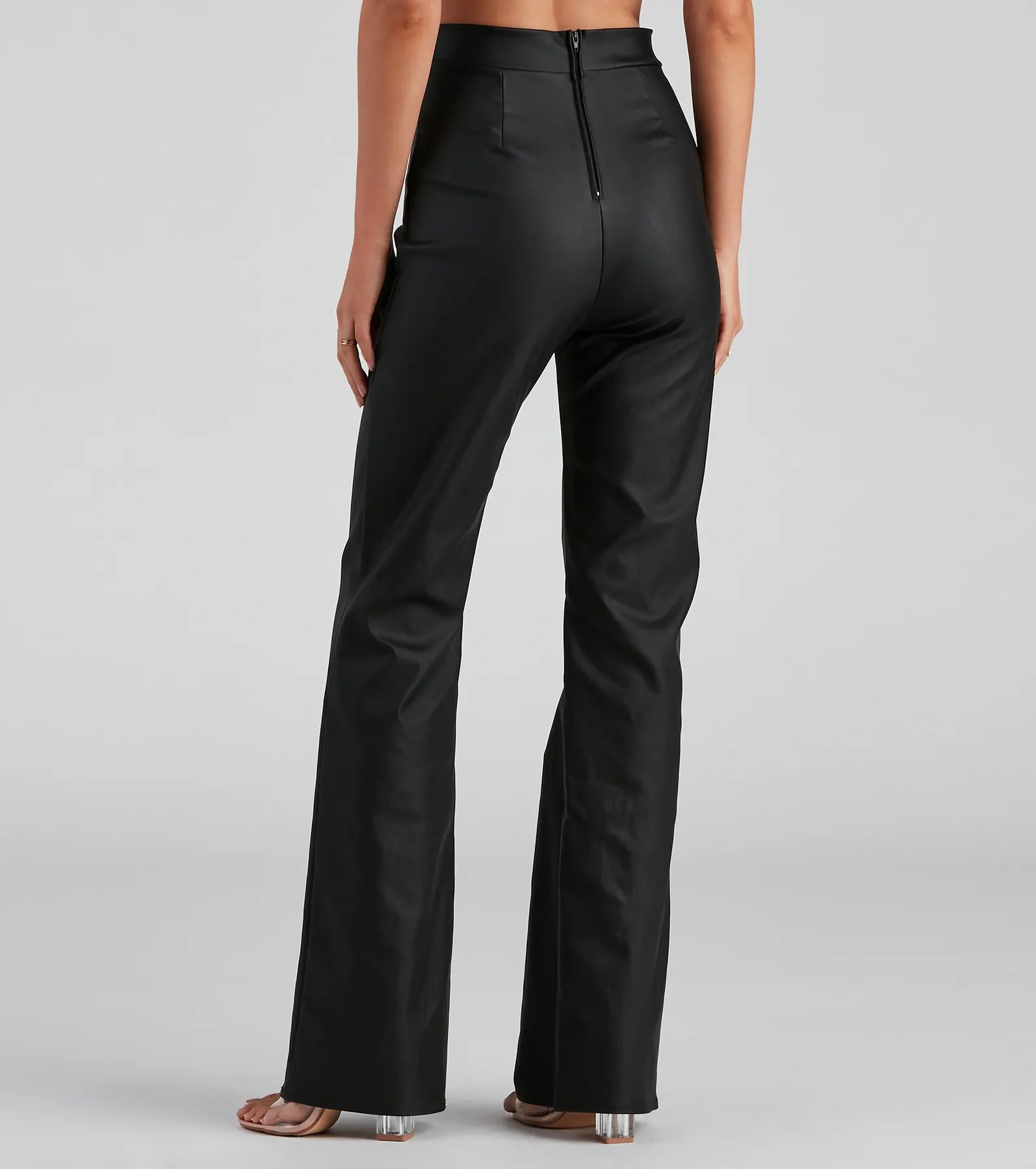 Stylish Ambition Coated Wide-Leg Pants