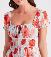 Summer Romance Floral Chiffon Skater Romper