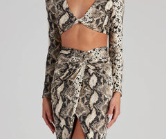 See Ya Later Snake Twist Midi Skirt
