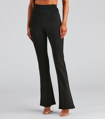 High Waist Flared Ponte Pants