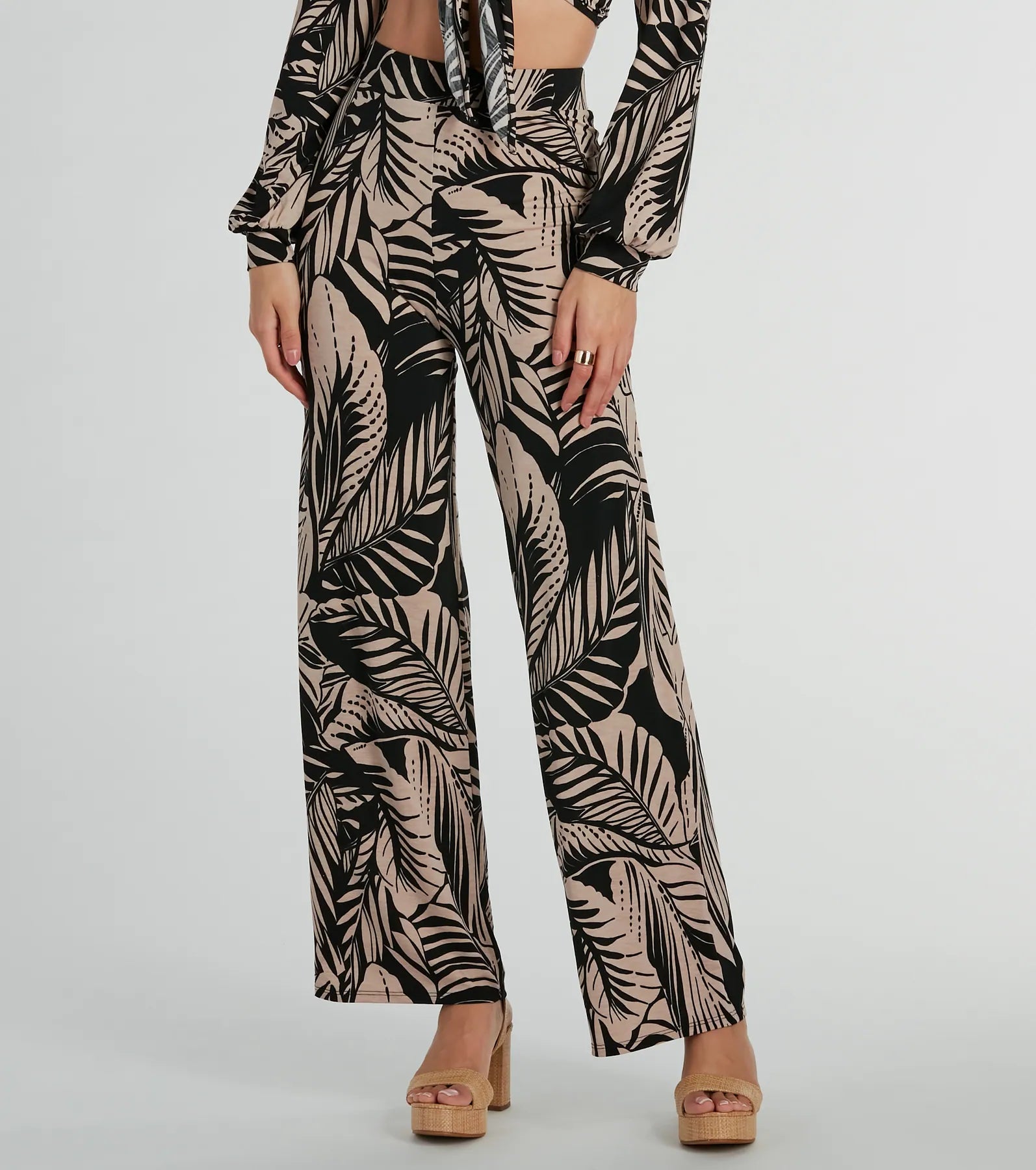 Tropical Day Dream High-Rise Wide Leg Pants