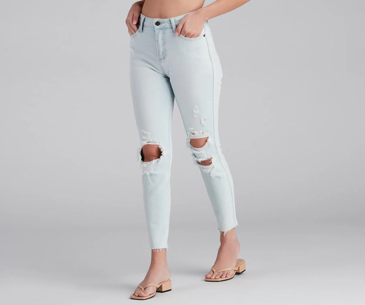 High-Rise Chic Style Skinny Jeans
