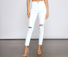 The Classic Distressed High Rise Skinny Jeans