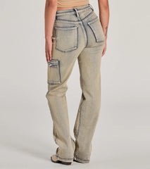 Cool Edge High-Rise Straight-Leg Denim Jeans