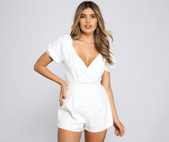 All Eyes On Me Puff Sleeve Romper